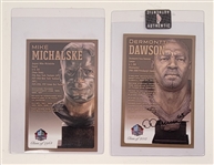 Lot of 2 Dermontti Dawson & Mike Michalske Hall of Fame Postcards w/ Dawson Autograph