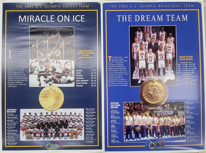 Lot of 2 "Miracle On Ice" & "The Dream Team" Posters