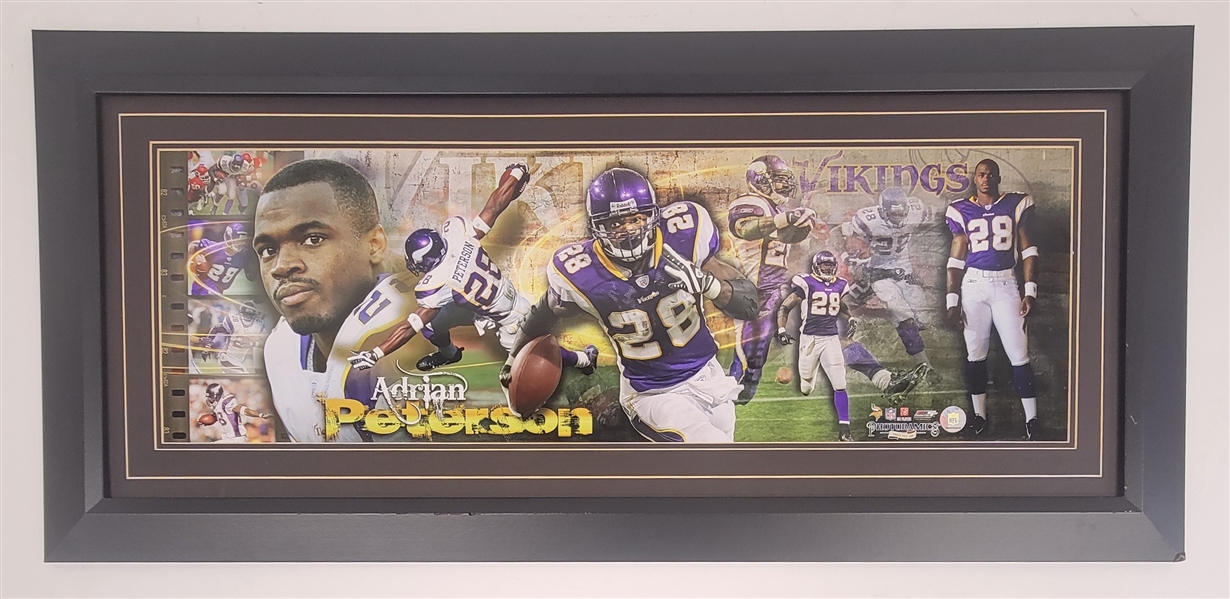 Adrian Peterson Minnesota Vikings Framed 12x36 Photo