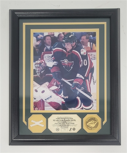 Marian Gaborik Minnesota Wild Framed All-Star Game Used Net Display LE #73/99