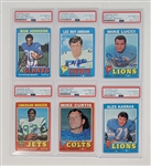 Lot of 6 Autographed & Encapsulated 1971 Topps Football Cards PSA/DNA