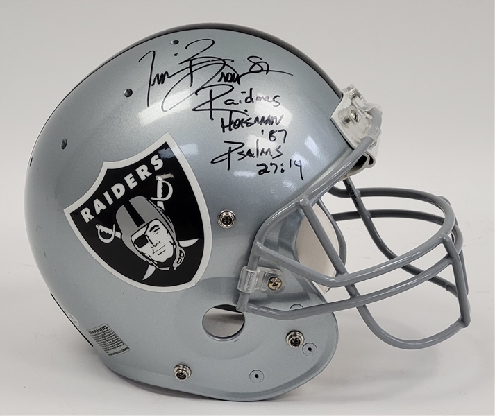 Tim Brown 1998 Game Used & Autographed Oakland Raiders Helmet PSA/DNA