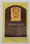 Joe DiMaggio Autographed Hall of Fame Plaque Postcard w/ Beckett LOA