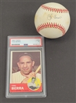 Yogi Berra Autographed OAL Baseball w/ 1963 Topps Card PSA 3