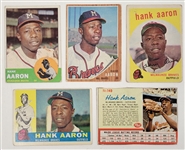 Lot of (5) 1959-63 Hank Aaron Topps & Post Cereal Cards