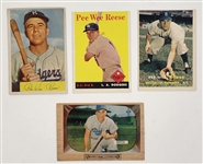 Lot of (4) 1954-58 Pee Wee Reese Topps & Bowman Cards