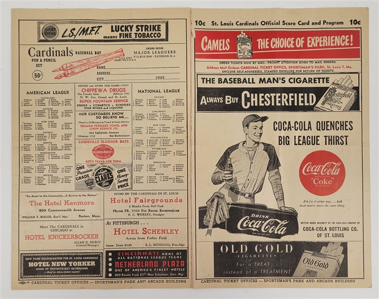 1948 St. Louis Cardinals Score Card & Program