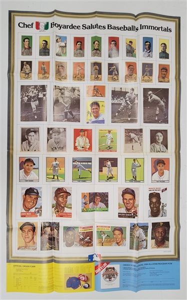 1984 Chef Boyardee Poster of Most Famous Baseball Cards