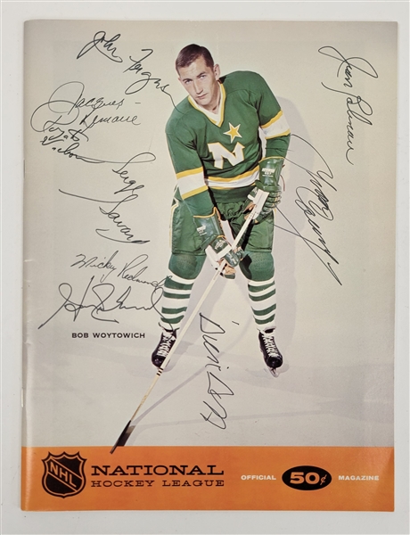 1967-68 Minnesota North Stars vs. Montreal Canadiens Inaugural Program Signed by 8 Canadiens Players