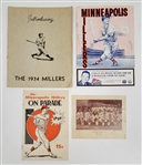 Lot of 4 Hard to Find Minneapolis Millers Baseball Items