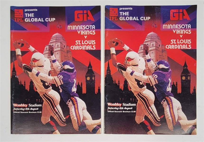 Lot of 2 "Global Cup" 1983 Vikings vs. Cardinals Program