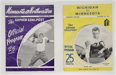 Lot of 2 Vintage Minnesota Gophers Football Programs