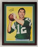 "Broadway" Joe Namath Autographed Original 22x28 James Fiorentino Watercolor Painting Framed 29x36