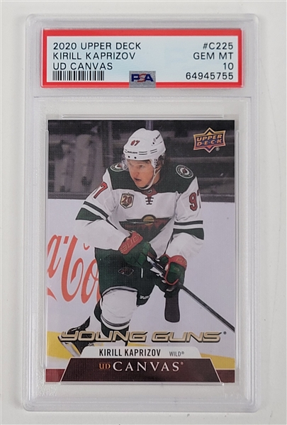 Kirill Kaprizov 2020 Upper Deck #C225 UD Canvas Rookie Card PSA 10