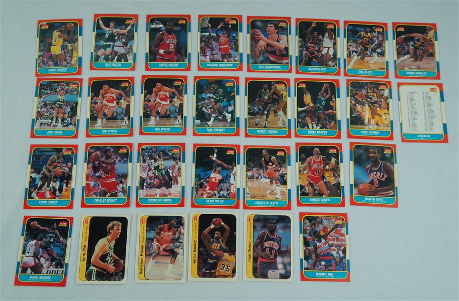 1986-87 Fleer Basketball Cards Starter Set w/Bird Thomas Worthy Malone & Walton