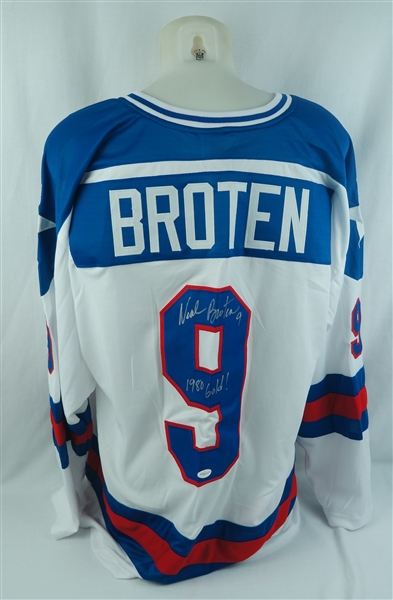 Neal Broten Autographed & Inscribed Custom Team USA Jersey