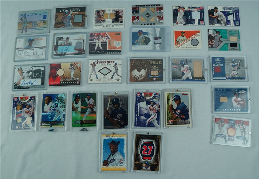 MLB Collection of 28 Game Used & Autographed Baseball Cards