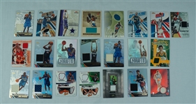 NBA Collection of 22 Game Used Basketball Cards w/Dirk Nowitzki & Allen Iverson