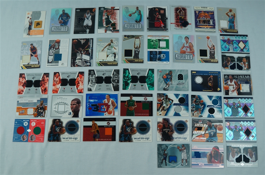 NBA Collection of 42 Game Used Basketball Cards