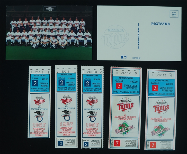 Minnesota Twins 1987 World Series Tickets & Postcards