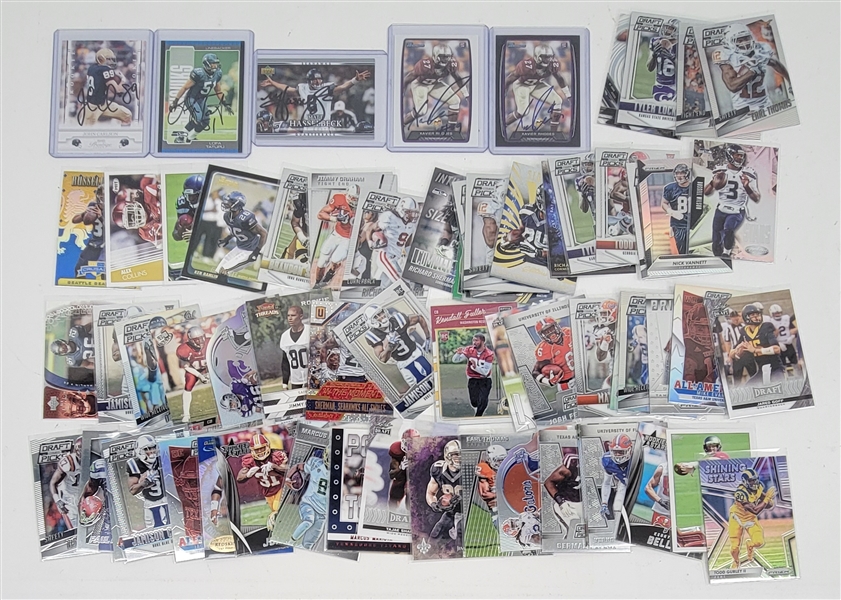 Collection of Football Cards w/ Rookies & 5 Autographs