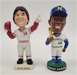 Lot of 2 Hank Aaron & Pete Rose Bobbleheads