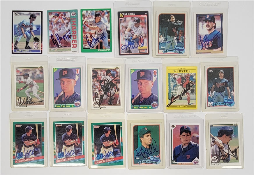 Collection of Minnesota Twins Autographed 1980s-90s Cards