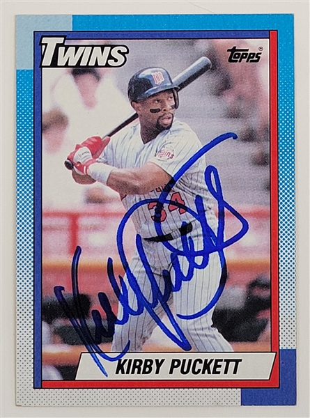 Kirby Puckett Autographed 1990 Topps #700 Card w/ Beckett LOA