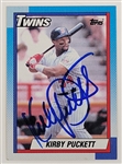 Kirby Puckett Autographed 1990 Topps #700 Card w/ Beckett LOA