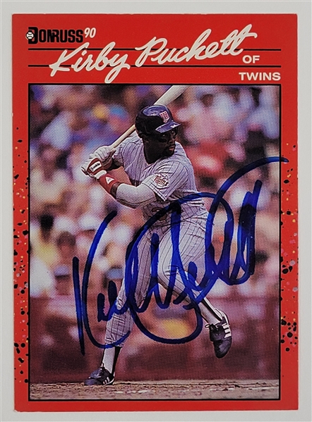 Kirby Puckett Autographed 1990 Donruss #269 Card w/ Beckett LOA