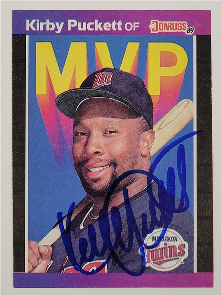 Kirby Puckett Autographed 1989 Donruss #BC-1 Card w/ Beckett LOA