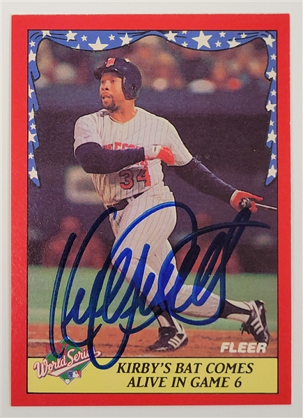 Kirby Puckett Autographed 1988 Fleer Kirbys Bat Alive Card w/ Beckett LOA