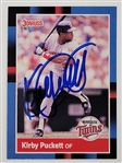 Kirby Puckett Autographed 1988 Donruss #368 Card w/ Beckett LOA