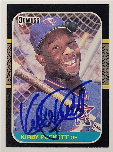 Kirby Puckett Autographed 1987 Donruss #149 Card w/ Beckett LOA