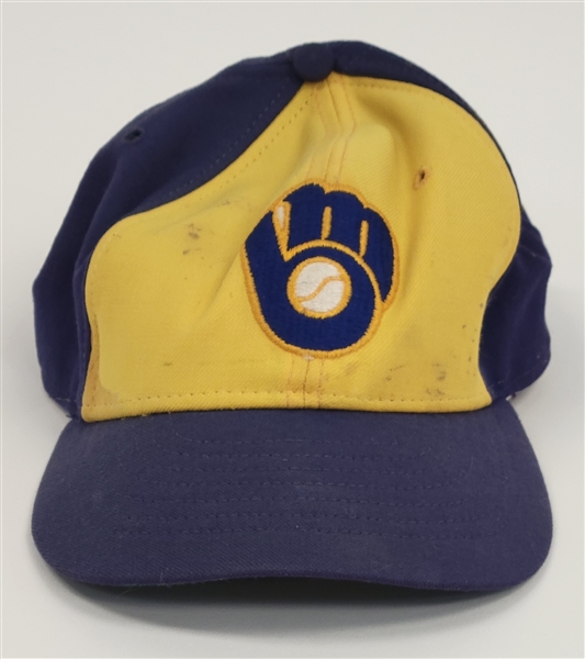 Gorman Thomas Late 1970s Milwaukee Brewers Game Used Hat w/ Dave Miedema LOA