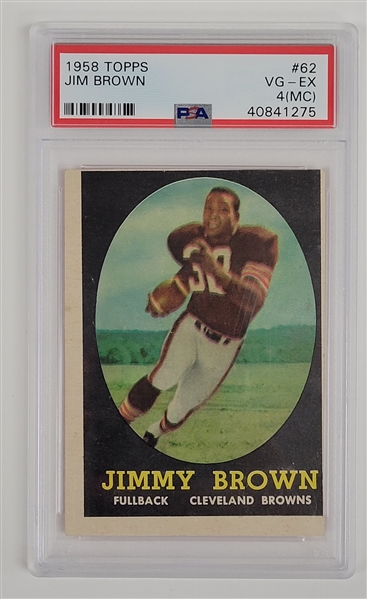 1958 Topps Football Complete Set w/ Jim Brown RC PSA 4