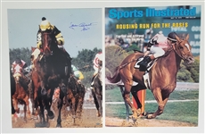 Lot of 2 Jean Cruguet & Steve Cauthen Autographed 16x20 Photos