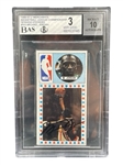 Michael Jordan RARE Autographed 1986-87 J. Merchante Basketball League Championship Spanish Stickers #123 Rookie Card UDA BGS 3 w/10 Auto