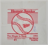 Kirby Puckett & Kent Hrbek Dual Autographed Minnesota Twins 1991 Homer Hanky w/ Beckett LOA