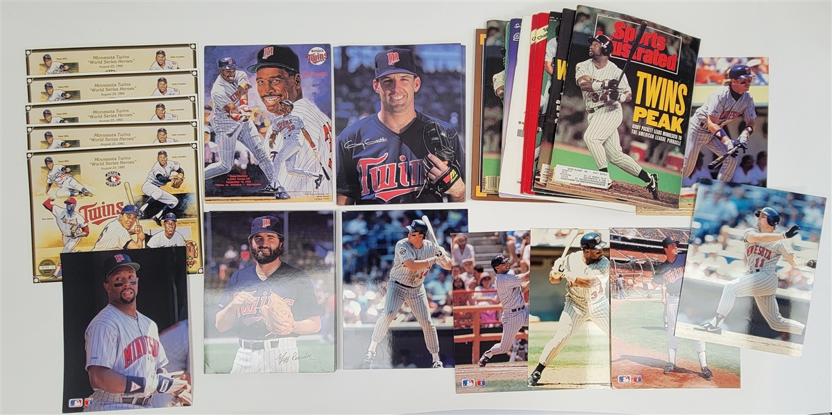 Large Collection of Unsigned Minnesota Twins Photos, Programs, & Magazines