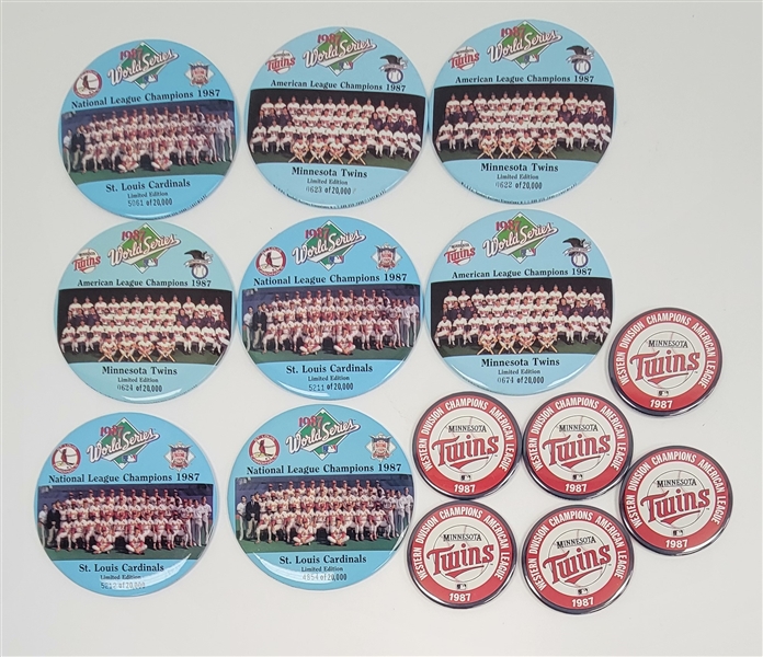 Collection of 1987 Minnesota Twins Postseason Buttons