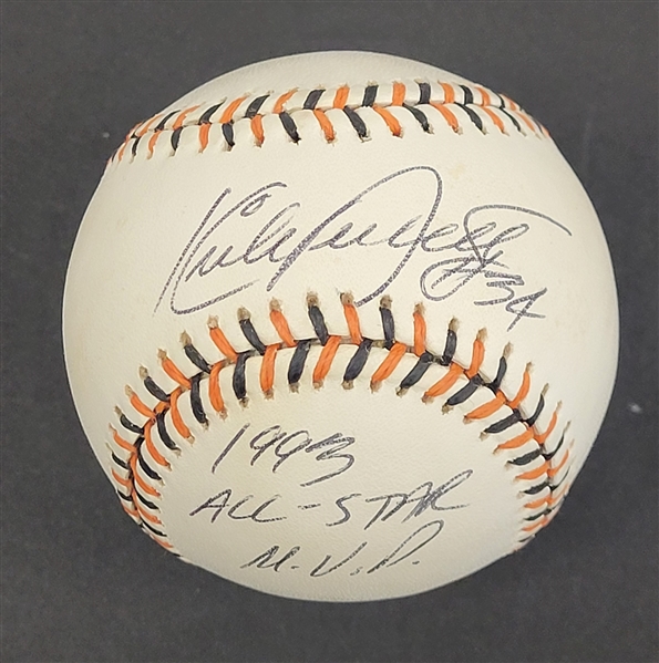 Kirby Puckett Autographed & Inscribed 1993 All-Star Game Baseball w/ Beckett LOA