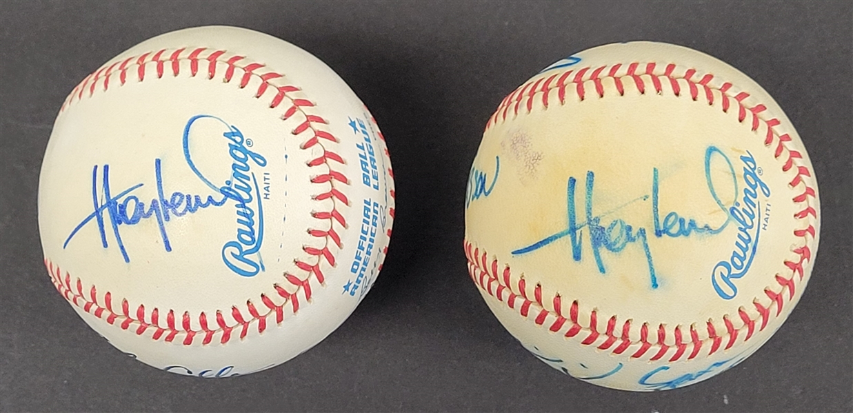 Lot of 2 "Huey Lewis and the News" Autographed Baseballs w/ Beckett LOAs