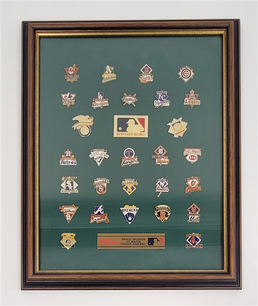 Framed MLB Pin Set w/ 26 Teams