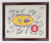 Minnesota Vikings & Twins Athletes In Action Celebrity Golf Classic Autographed & Framed Golf Flag