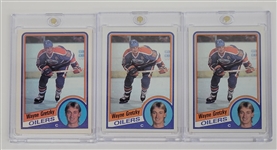 Lot of 3 Wayne Gretzky 1984 Topps & O-Pee-Chee Cards