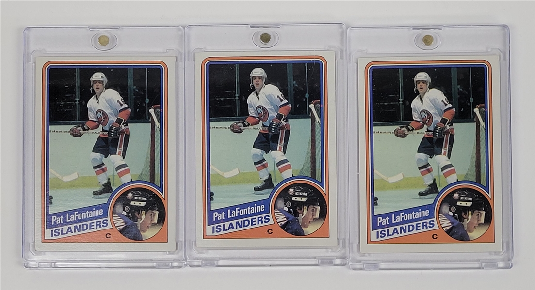 Lot of 3 Pat LaFontaine 1984 Topps #96 Rookie Cards