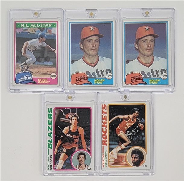 Lot of 5 Vintage Baseball & Basketball Topps Cards