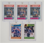 Lot of 5 Wayne Gretzky 1982-83 Record Breaker & Highlights O-Pee-Chee Cards