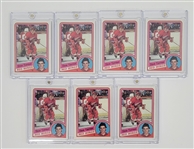 Lot of 7 Steve Yzerman 1984 Topps & O-Pee-Chee Rookie Cards